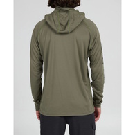 Alpha Flag Pinnacle Hooded Long Sleeve Tech Upf50+ / Fishing Jersey - Olive