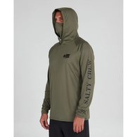 Alpha Flag Pinnacle Hooded Long Sleeve Tech Upf50+ / Fishing Jersey - Olive