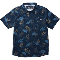 Feeding frenzy Short Sleeve UV Woven Shirt - Navy