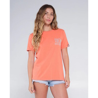 Line Up Boyfriend Womens Short Sleeve T-Shirt - Hot Coral