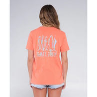 Line up Boyfriend Womens Short Sleeve T-Shirt - Hot Coral