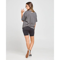Full Throttle Womens Oversized Short Sleeve T-Shirt - Charcoal