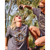 Full Throttle Womens Oversized Short Sleeve T-Shirt - Charcoal