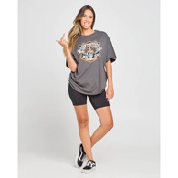 Full Throttle Womens Oversized Short Sleeve T-Shirt - Charcoal