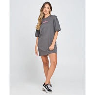 Full Throttle Womens Oversized Short Sleeve T-Shirt - Charcoal