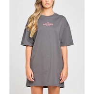 Skulls And Roses Womens Tee Dress - Charcoal