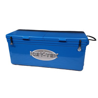 Long Ice Box Split Lids 160 Litre Blue