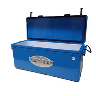 Long Ice Box Split Lids 160 Litre Blue