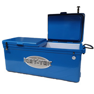 Long Ice Box Split Lids 160 Litre Blue