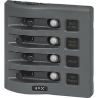 WeatherDeck 4374 12V Weatherproof Circuit Breaker Panel  4-Switch
