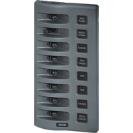 WeatherDeck 4309 12V DC Waterproof Panel (Non-Fused Version) - Grey 8 Switch