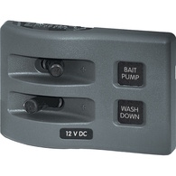 Weather Deck 4303 12V DC Waterproof Panel (Non-Fused Version) - Grey 2 Switch