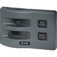 WeatherDeck 4303 12V DC Waterproof Panel (Non-Fused Version) - Grey 2 Switch
