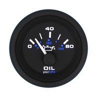 Oil Pressure Gauge Domed Fog Resistant 80 PSI Black 50mm