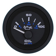 Oil Pressure Gauge Fogproof 100 PSI - Black 50mm