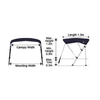 Whitewater Bimini Top 3 Bow Black (1.3Ml X 2.1-2.3Mw)