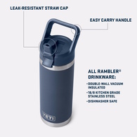 Rambler 18Oz (532Ml) Bottle W/ Straw Cap - Navy