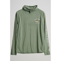 Ahi Mount Hooded Long Sleeve Sunshirt / Fishing Jersey  - Sage Green