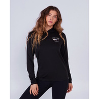 Big Blue Womans Hooded Long Sleeve Sunshirt / Fishing Jersey - Black