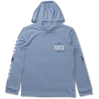Skipjack Long Sleeve Hooded Boys Sun Shirt / Fishing Jersey - Marine Blue