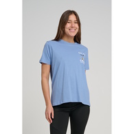 Tailed Boyfriend Womens Short Sleeve T-Shirt - Blue Dusk