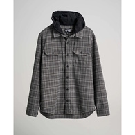 Frothing Hooded Long Sleeve Shirt - Charcoal/Black