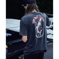 Skewered Shark Short Sleeve Tee Shirt - Washed Black