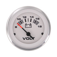 Lido Pro Voltmeter White 50mm (8-18 volts)