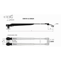 W12 Pantograph H/Duty Wiper Arm 324-460mm (12"-18")