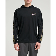 Big Blue Hooded Long Sleeve Upf50 Sunshirt / Fishing Jersey - Black