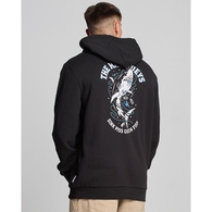 Skewered Shark Fleece Pullover Hoodie - Black