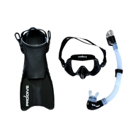 Explorer Mask Snorkel Fin Adult Set Black S-M / L-XL