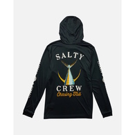 Tailed Hooded Long Sleeve Sunshirt / Fishing Jersey - Navy