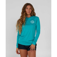 Drawn In Circles Womans Hooded Long Sleeve Sunshirt / Fishing Jersey - Sea Green