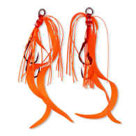 Slider Jig Assist Rig Twin Hook Curly Tail - Orange Gold