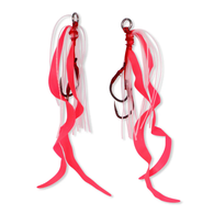 Slider Jig Assist Rig Twin Hook Curly Tail - Pink White