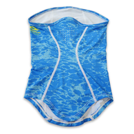 Spf50+ Sun Protection Neck Gaiter With Breathing Holes - Blue & Silver