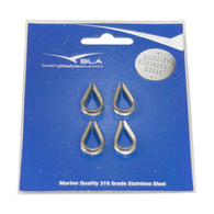 SS Wire Rope Thimble 3mm (1/8") - 4Pk