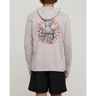 Tentacles Hooded Long Sleeve Sunshirt Upf50+ / Fishing Jersey - Stone Grey