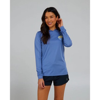 Sun Days Womans Hooded Long Sleeve Sunshirt / Fishing Jersey - Blue Dusk