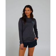 Outlined Womans Hooded Long Sleeve Sunshirt / Fishing Jersey - Charcoal
