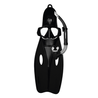 Challenger Mask/Snorkel/Fins Set Adult XL Black -US Mens 11-13