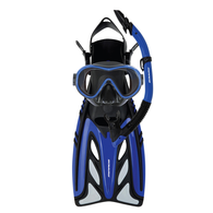 Phantom Mask Snorkel Fins Set Adult Blue (5-9 or 9-13)