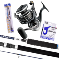 BG MQ 10000H / Saltist Hyper 20 S53 Spin Jig Combo with Braid & Jig 