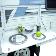 Caravan Picnic Table 4Rc W/Backing Plate - White