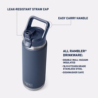 Rambler 26Oz (769Ml) Bottle W/ Straw Cap - Ultramarine Violet