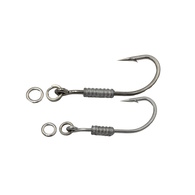 SS Jig Head O'Shaugnessy Hooks W/Lead Gripper,Solid & Split Rings 4-pk