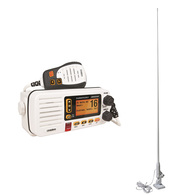 UM455 white Marine Vhf radio & 1.5m aerial  package 