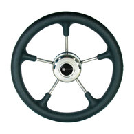 Bosun Stainless Premium Steering Wheel W/Leather Grip 32cm 