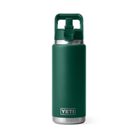 Rambler 26Oz (769Ml) Bottle W/ Straw Cap - Black Forest Green